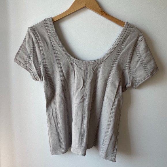 Madewell Pointelle Ribbed Tee in Violet Dusk - Picture 5 of 8